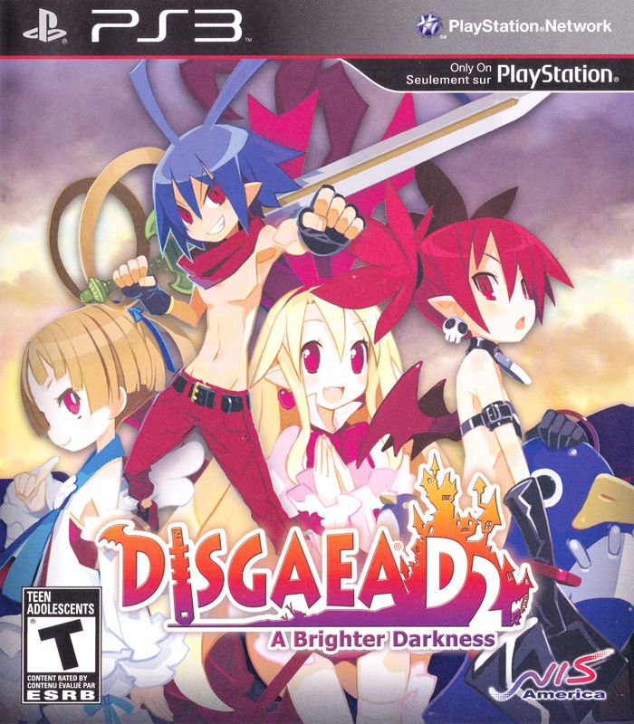 Disgaea D2: A Brighter Darkness box art for Playstation 3